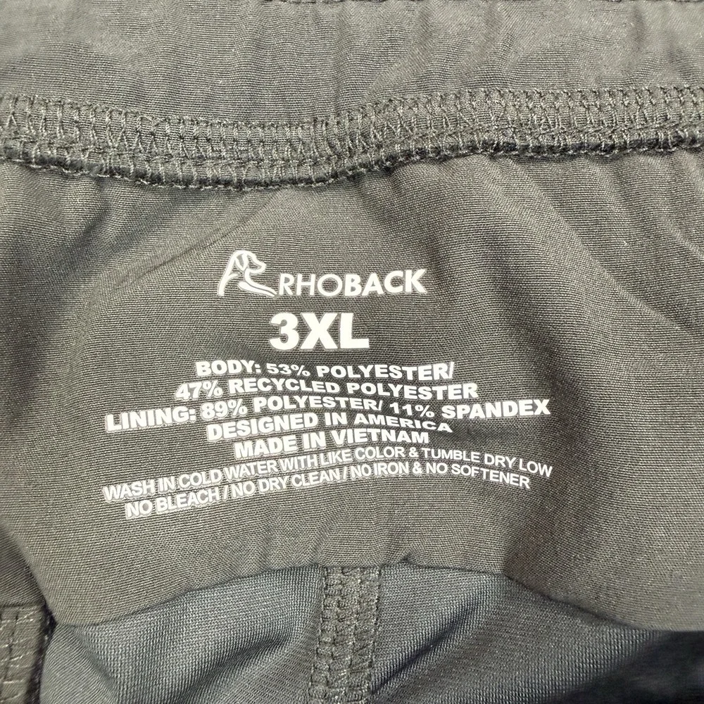 Rhoback Men's Dashers Performance Joggers‎ Pants Size 3XL Black Pockets NWT